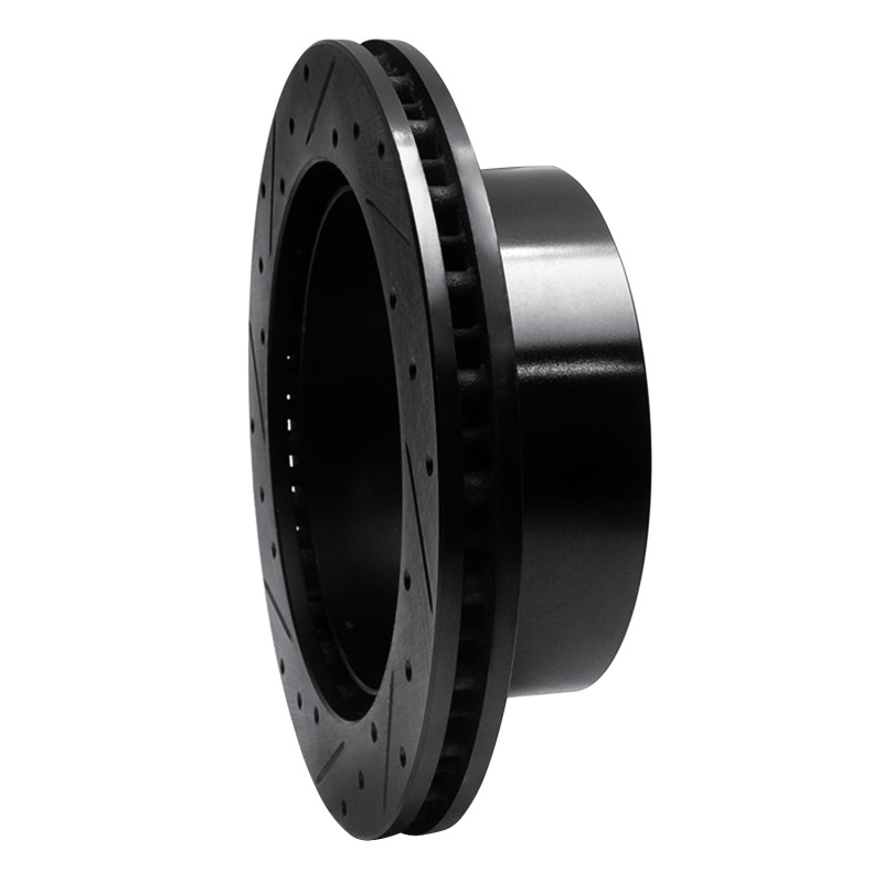 Ford E-150 Econoline Brake Rotor (1) - Rear Right - R1 Concepts - Drilled & Slotted - Black - `99-`07